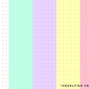 Bullet Journal Stamp & Pattern Brush for Procreate | Seamless Grid Dot Brushes, pattern in different colours