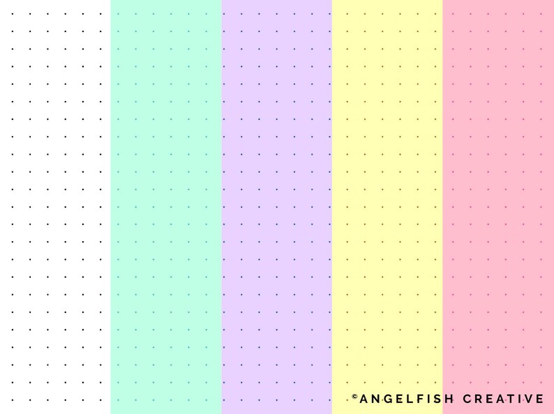 Bullet Journal Stamp & Pattern Brush for Procreate | Seamless Grid Dot Brushes, pattern in different colours