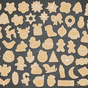 Cookie Creator Brush Set for Procreate: Honey Gingerbread Biscuit Stamps, biscuit shapes