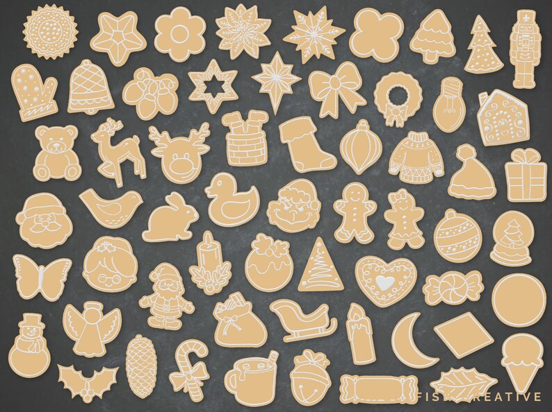 Cookie Creator Brush Set for Procreate: Honey Gingerbread Biscuit Stamps, biscuit shapes