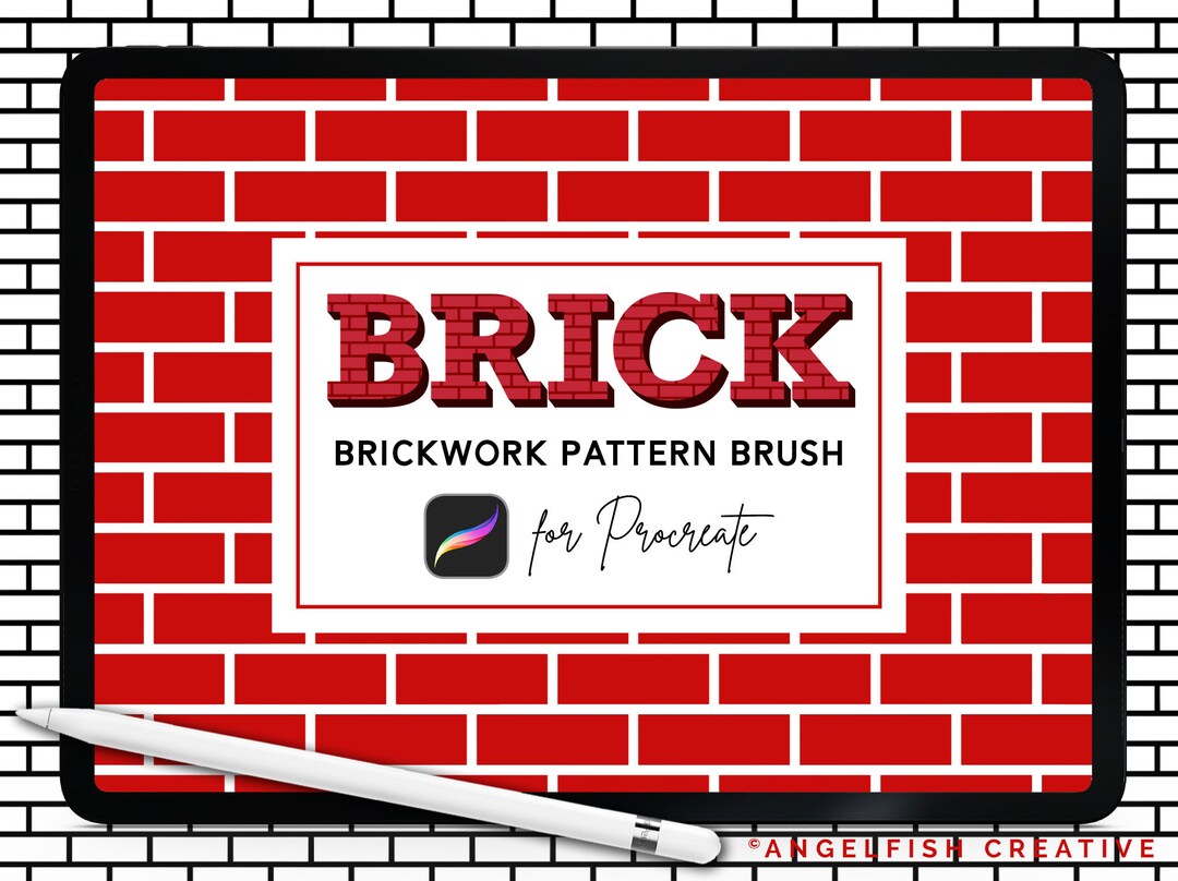 Brick Brush for Procreate Seamless House Brickwork Subway Tile Pattern