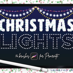 Christmas Lights Procreate Brush Set: 56 Bokeh Sparkle Brushes (Digital Download)
