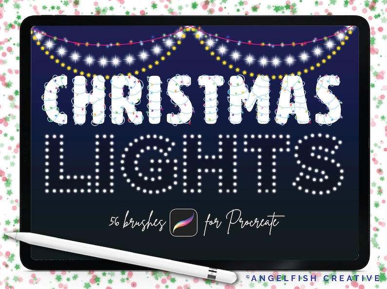 Christmas Lights Procreate Brush Set: 56 Bokeh Sparkle Brushes (digital ...
