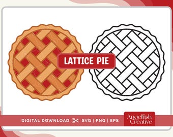 Lattice Pie - SVG, PNG, EPS Cutting Files/Clipart (Digital Download)