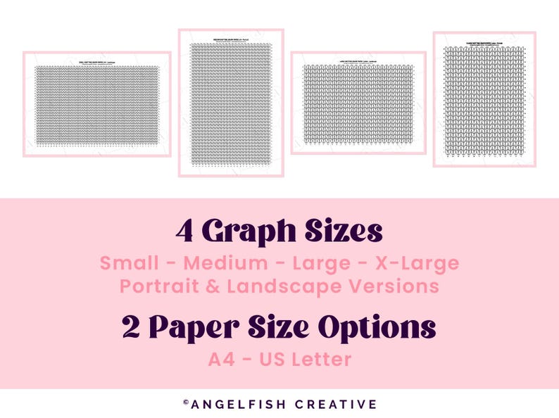 Printable Knitting Graph Paper - A4 & US Letter (PDF/JPEG) Digital ...