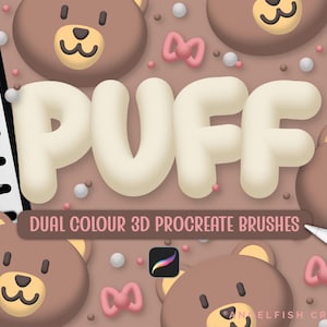 Puff Procreate Brush: 3D dual colour brushes (Digital Download)
