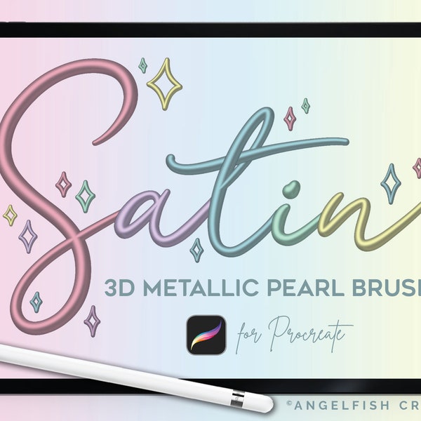 Satin Brush for Procreate | 3D Metallic Pearl Brush | Instant Digital Download | Brush for Digital Art on iPad