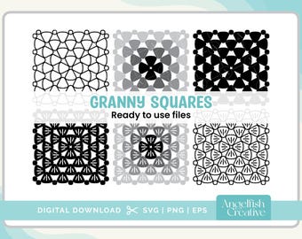 Crochet Granny Square - SVG, PNG, EPS Cutting Files/Clipart (Digital Download)