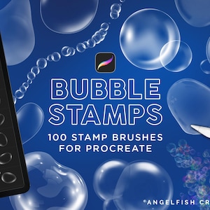 Bubble Stamps Procreate Brush Set | 100 Digital Bubbles Shapes Stamp Brushes | Brushes for Digital Art on iPad