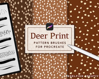 Deer Print Pattern Brushes for Procreate, fawn spots brush set (Digital Download)