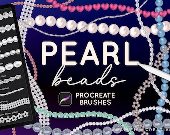 Pearl Beads Brush Set for Procreate: Jewelry Design (Digital Download)