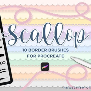 Kwastrand procreate borstelset: ruches kantrandborstels (digitale download)