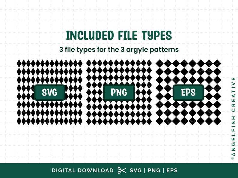Argyle - SVG, PNG, EPS Cutting Files/clipart, Harlequin Diamond ...