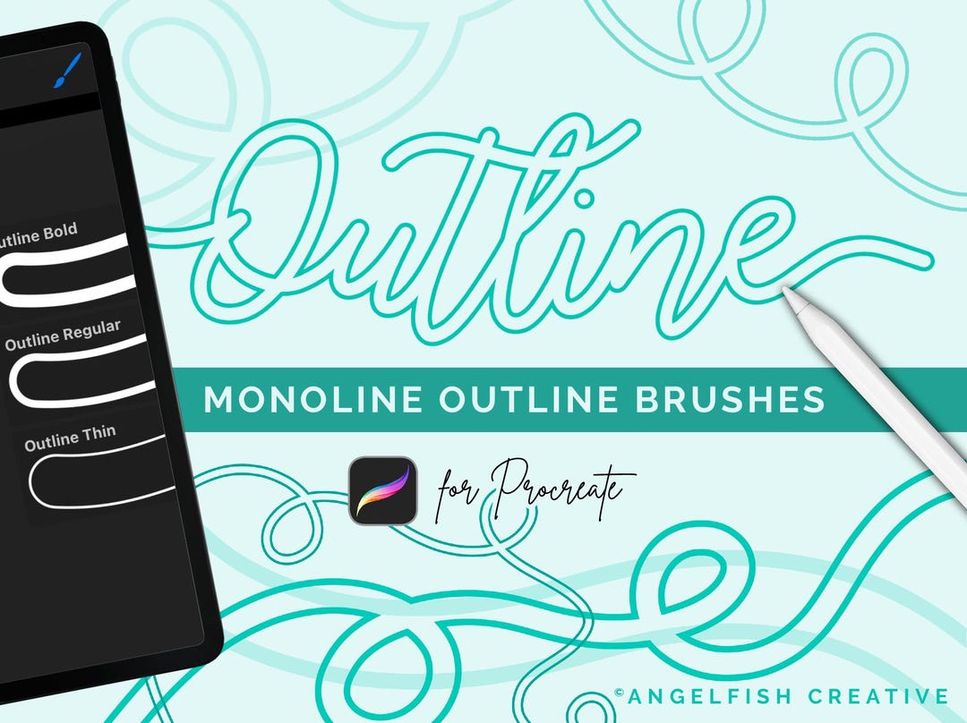 Outline Procreate Brush: Monoline Lettering (digital Download) - Etsy