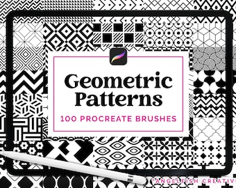 Geometric Patterns Procreate Brush Set: 100 Designs (Digital Download)