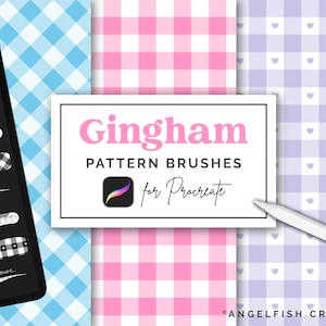 Gingham Pattern Brushes for Procreate: buffalo check seamless styles (Digital Download)