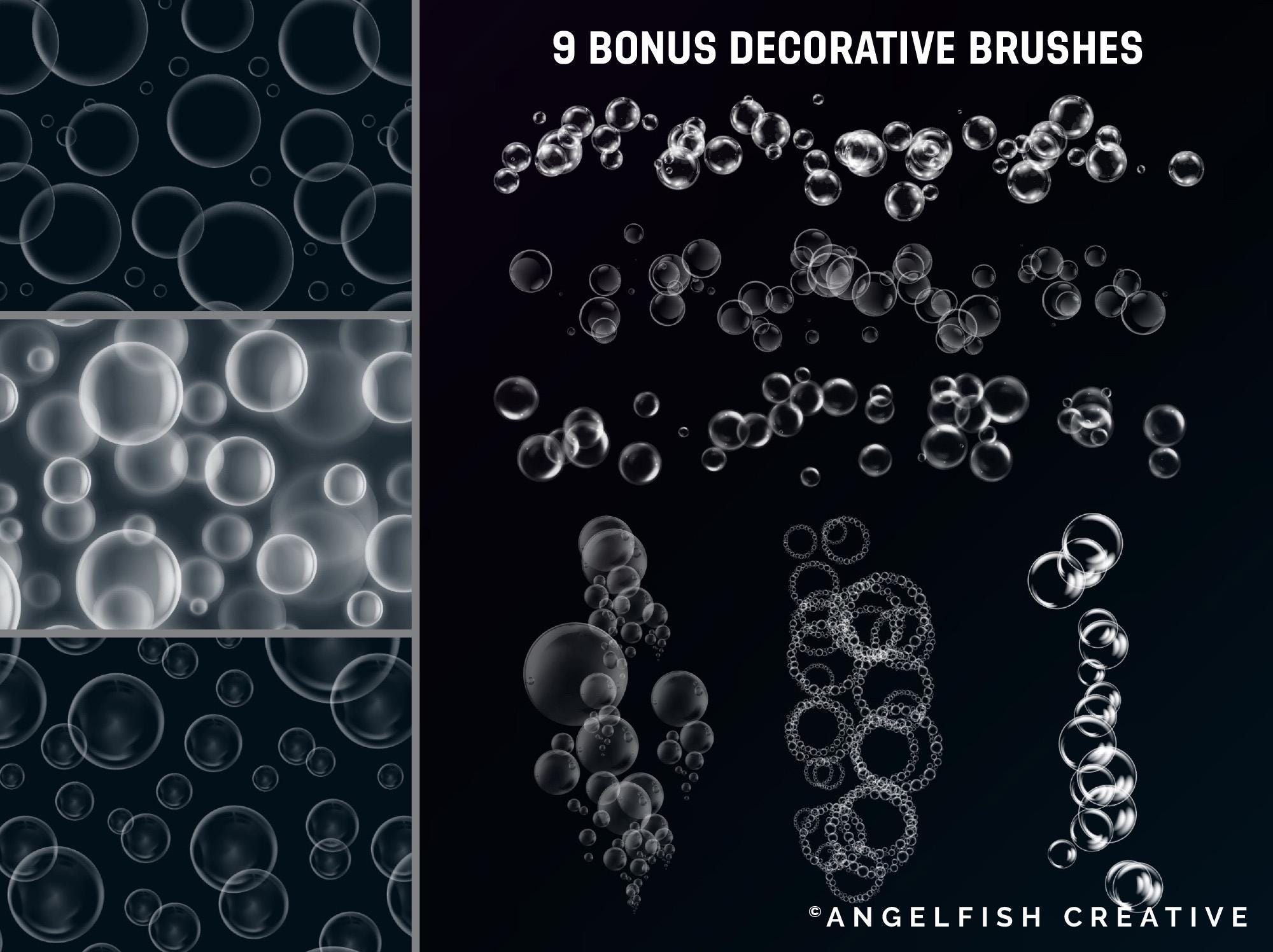 Glossy Bubbles Brush Set for Procreate: 50 Brushes, 3D Transparent ...