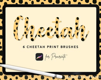 Cheetah Print Brushes for Procreate: 6 Animal Brush Styles (Digital Download)