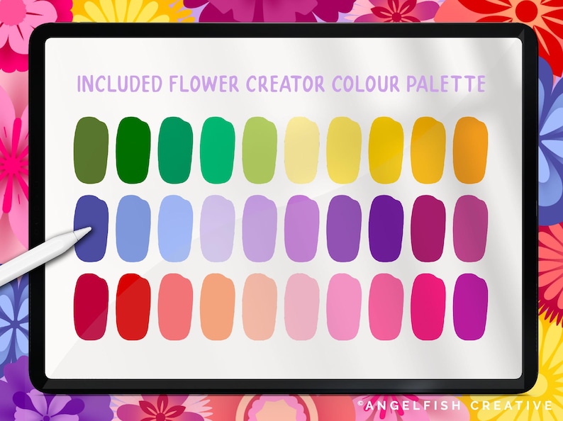 Flower Creator Brush Set for Procreate: Botanical Floral Stamps ...