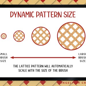 Lattice Pattern Procreate Brush Set | 8 Texture Brushes, square diamond weave, dynamic pattern size