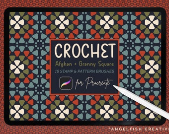 Crochet Procreate Brush Set - stamps & patterns (Digital Download)