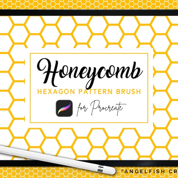 Honeycomb Brush for Procreate | Seamless Hexagon Pattern Brush | Instant Digital Download | Brush for Digital Art on iPad