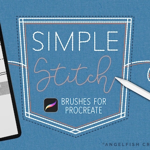 Simple Stitch Procreate Brush Set: basic sewing embroidery thread brushes (Digital Download)