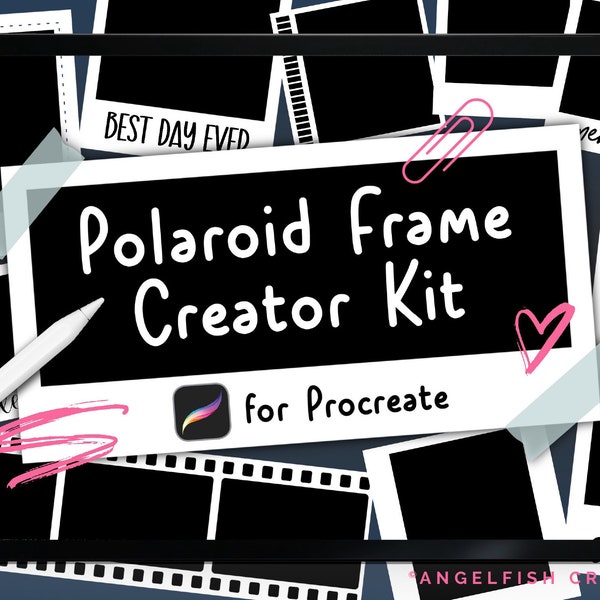 Polaroid Frame Creator Kit for Procreate | Photo Picture Film Strip Frame stamp brush set | Brushes for Digital Art on iPad