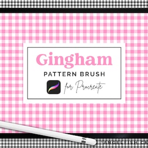 Gingham Brush for Procreate: Buffalo Check Seamless Pattern (Digital Download)