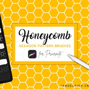 Honeycomb Brush for Procreate | 8 Seamless Hexagon Pattern Brushes | Instant Digital Download | Brush for Digital Art on iPad