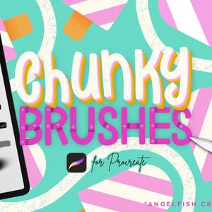 Chunky Procreate Brush Set: 7 rounded monoline brushes (Digital Download)