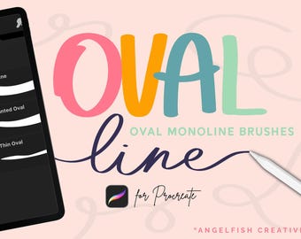 Ovalline Brush Set for Procreate: Faux Calligraphy (Digital Download)
