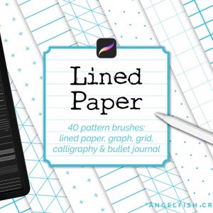 Lined Paper Procreate Brush Set - 40 Pattern Brushes (Digital Download)