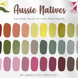 Aussie Natives Procreate Colour Palette | Colour Swatches, 30 Digital Colours | Procreate Palette for iPad | Instant Download