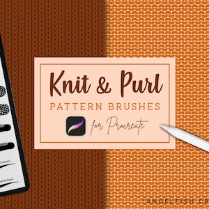 Pinceles para tejer y revertir Procreate, pinceles para patrones de tejido (descarga digital)