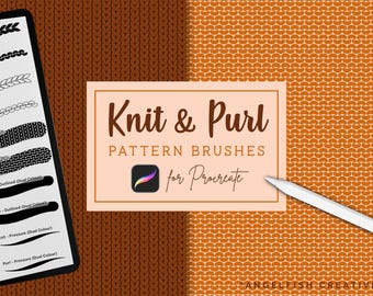 Knit & Purl Procreate Brush, knitting pattern brushes (Digital Download)