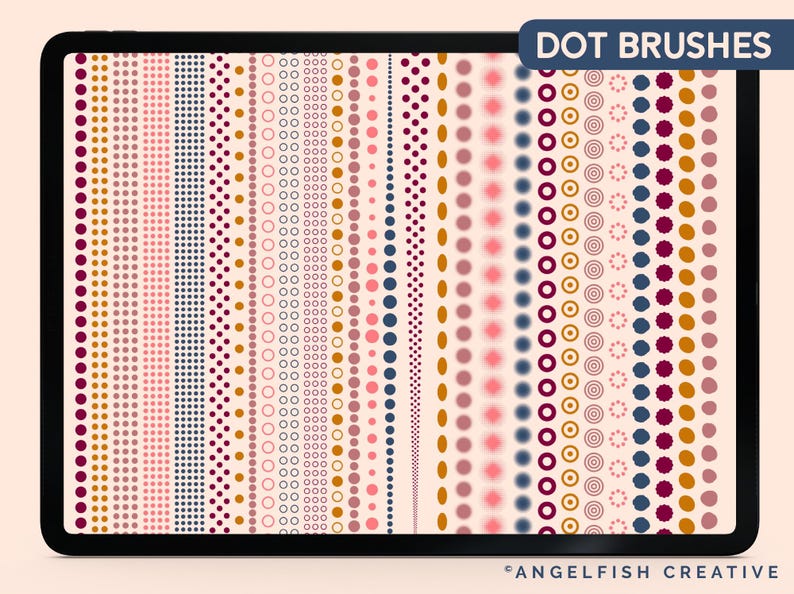 Dots & Dashes Procreate Brush Set, 80 Border Line Brushes (digital ...