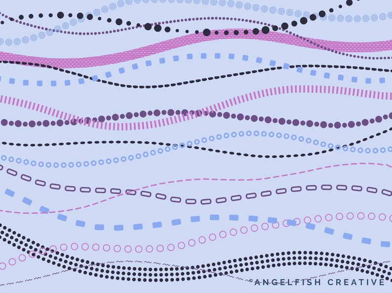 Dots & Dashes Procreate Brush Set, 80 Border Line Brushes (digital ...