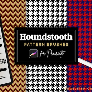 Houndstooth Procreate Brush, seamless fashion fabric pattern (Digital Download)