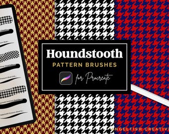 Houndstooth Procreate Brush, fashion fabric pattern (Digital Download)