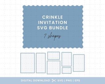 Crinkle Invitation Stationery Bundle - SVG, PNG, EPS Cutting Files/Clipart (Digital Download)