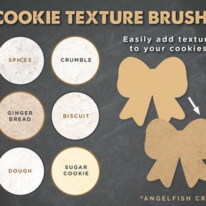 Cookie Creator Brush Set for Procreate: Honey Gingerbread Biscuit Stamps, texture brushes