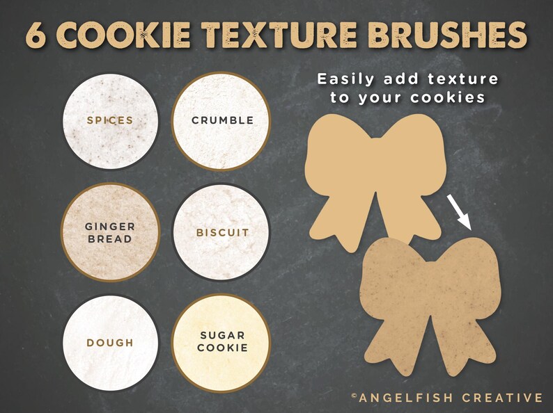 Cookie Creator Brush Set for Procreate: Honey Gingerbread Biscuit Stamps, texture brushes