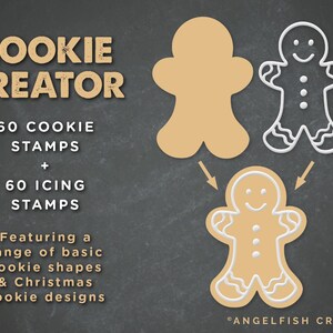 Cookie Creator Brush Set for Procreate: Honey Gingerbread Biscuit Stamps, 120 stamps