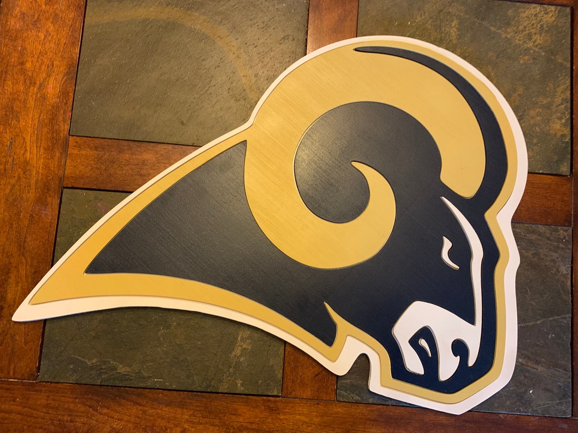 3D Los Angeles Rams Football Logo Wood Wall Art Etsy