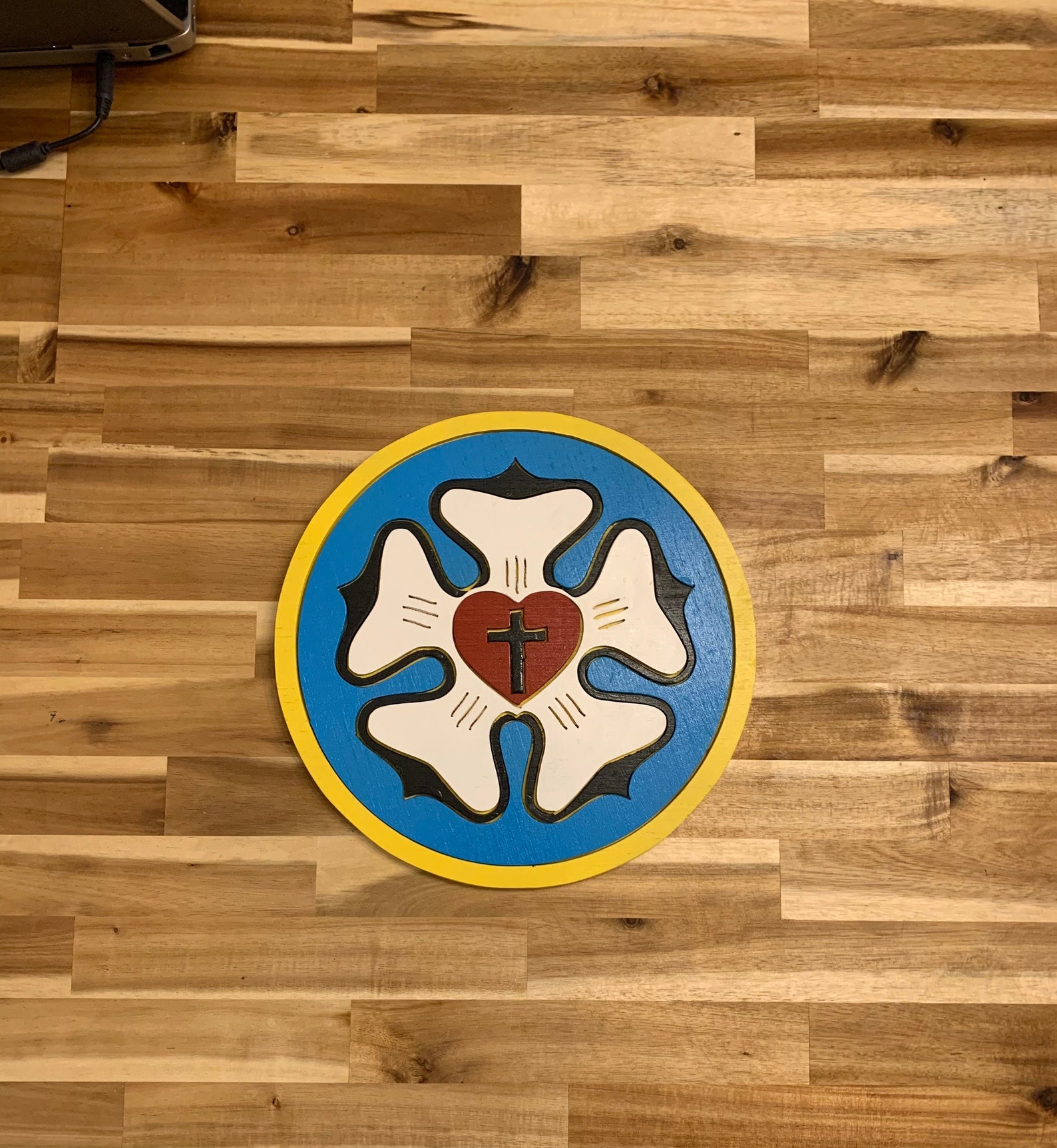 Lutheran Rose Wood Wall Art | Etsy