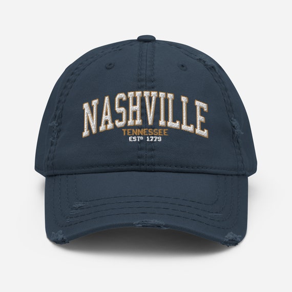 Nashville City Embroidered Adjustable Cotton Cap | Low Profile, Stone Color, One Size