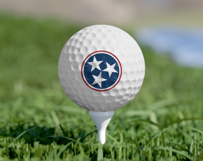Featured listing image: Tennessee Tri-Star Golf Balls, Tennessee Golf Balls, Tennessee Flag Golf Balls, Tennessee State Flag Golf Balls, Golf Balls (pack of 6)