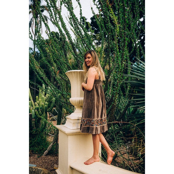 70's Vintage Brown "Forest fairy" dress
