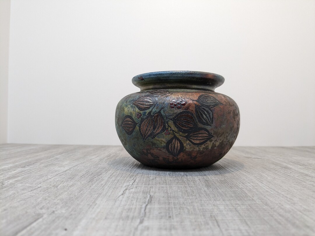 Braemar Raku Vase Studio Pottery Vase Vancouver Island Pottery Etsy